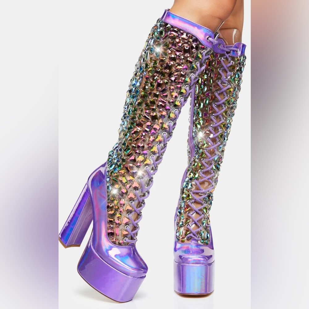 Azalea Wang Come And Get It Knee High Boots- Size 9